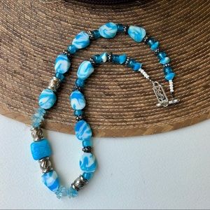 Pretty Turquoise Blue Stone Like Necklace